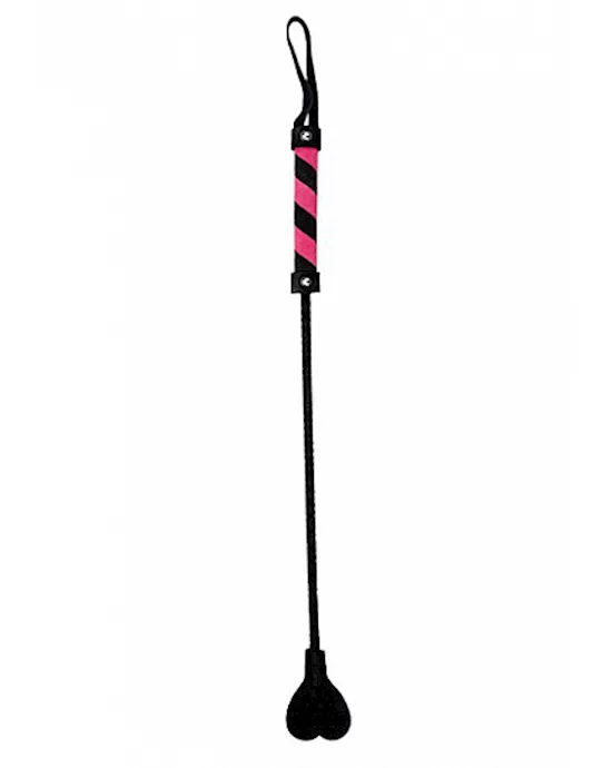 Heart Tipped Crop Suede Black Pink