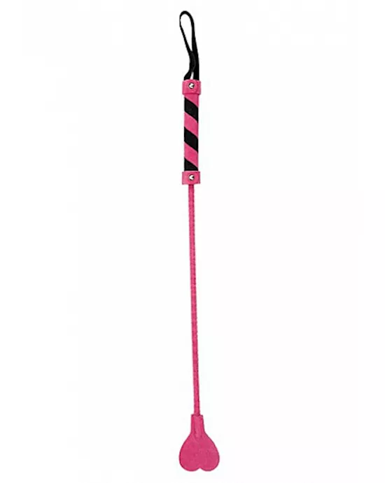 Heart Tipped Crop Suede Pink Black
