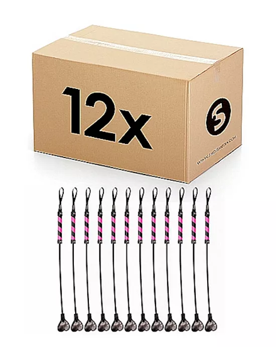 Heart PVC Black With Pink Stripe 12pcs In One Box