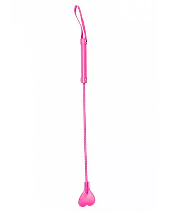 Heart Tipped Crop PVC Pink