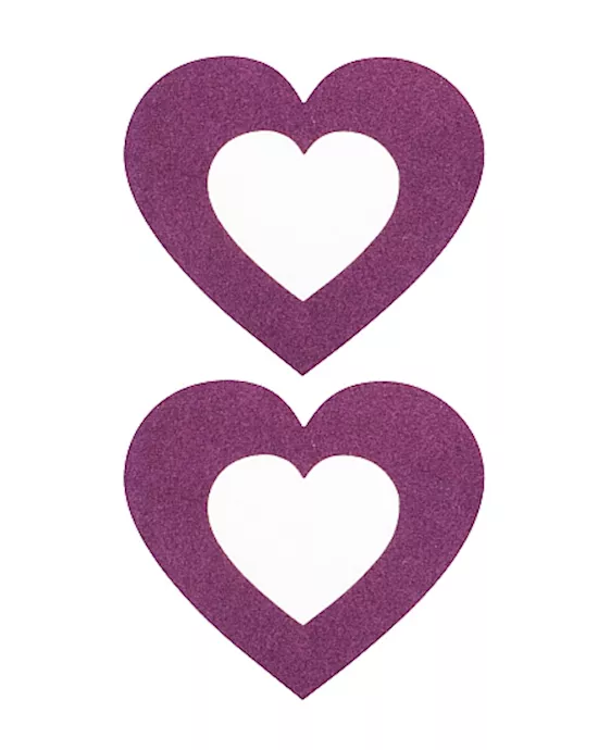 Nipple Sticker Open Hearts Purple