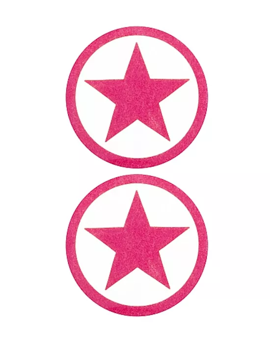 Nipple Sticker Round Stars Pink
