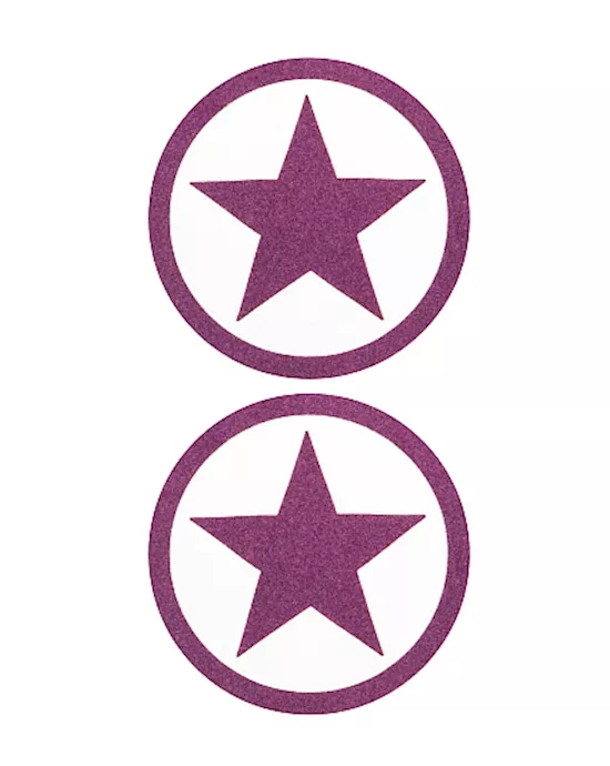 Nipple Sticker Round Stars Purple