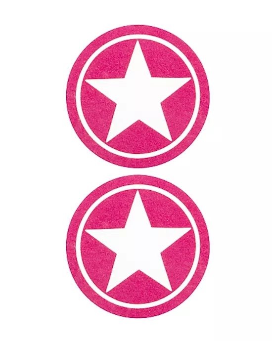 Nipple Sticker Round Open Stars Pink