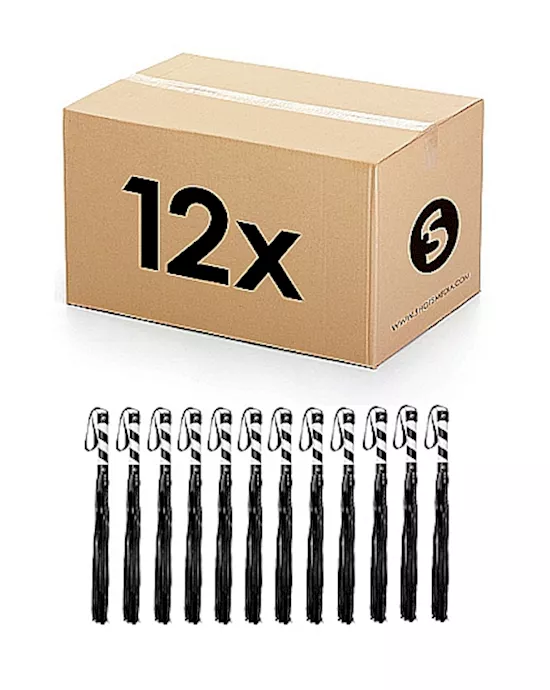 Whip PVC Black With White Stripe 12pcs In One Box