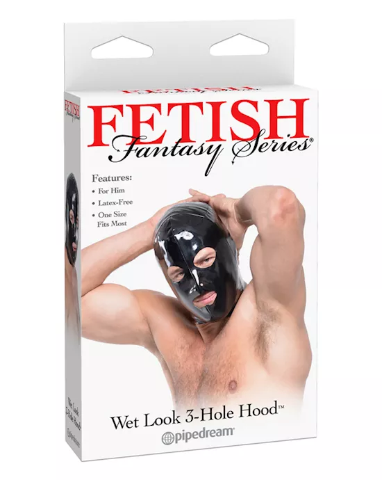 Fetish Fantasy Wet Look 3-Hole Hood
