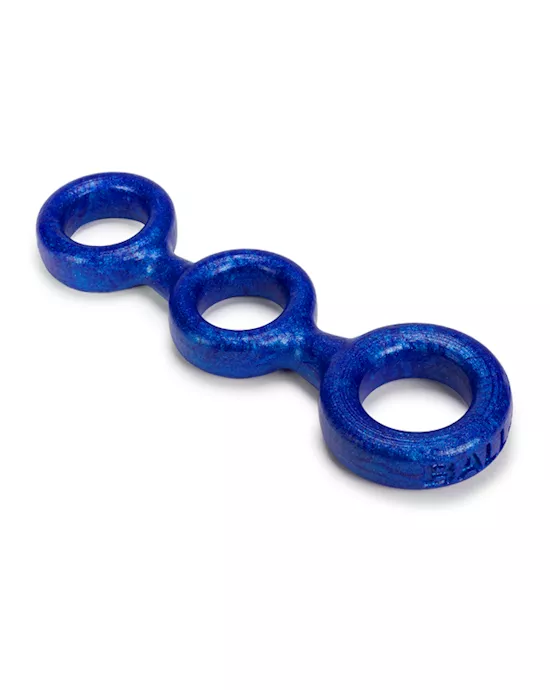 3-ball Cockring W 2 Ballstretcher O S Blueballs