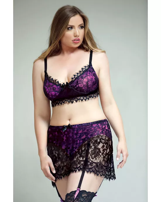 Bridgette Lace Bra & Skirt with Matching Panty