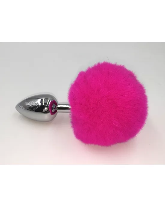 Chrome Butt Plug With Rabbit Tail