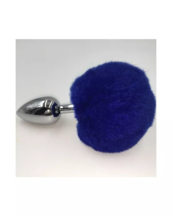 Chrome Butt Plug With Rabbit Tail