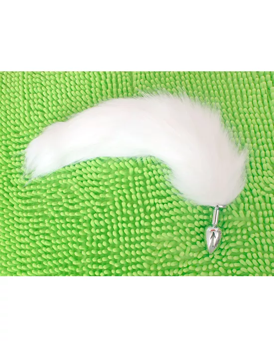 Chrome Butt Plug with Tail