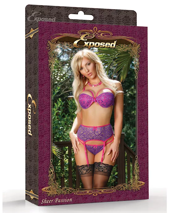 Bra Garter And Gstring Set