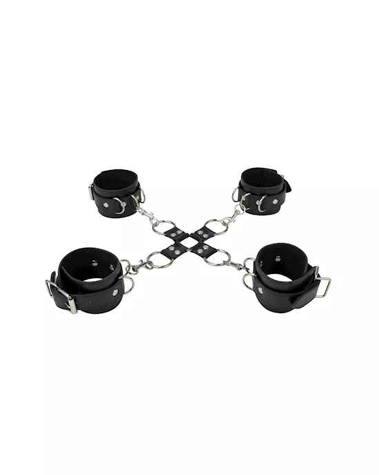 Ouch! Leather Hand and Leg Cuffs