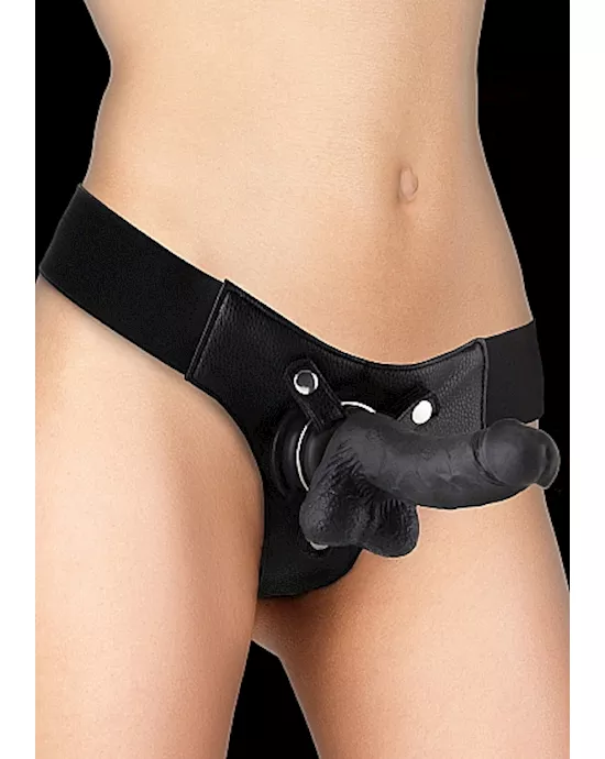 Realistic 7 Inch Strap-On Black