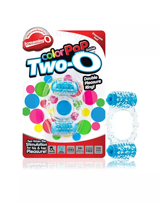 Color Pop Two O Quickie Blue Vibrating Ring