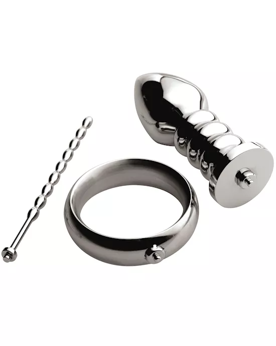 Deluxe Voltaic For Him Stainless Steel E-Stim Kit