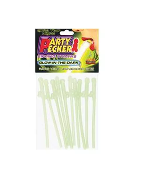 Party Pecker Straws GID