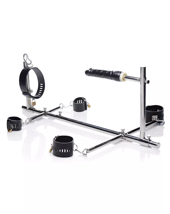 Stuck and Stuffed Stockade with Dildo