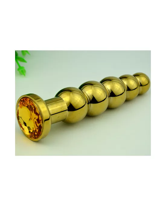 Metal Bubble Butt Plug With Gem