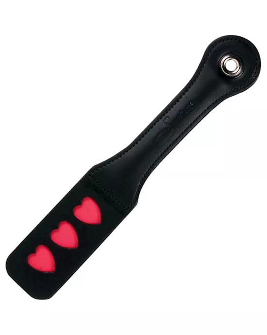 Sportsheets Leather Impression Paddle Hearts