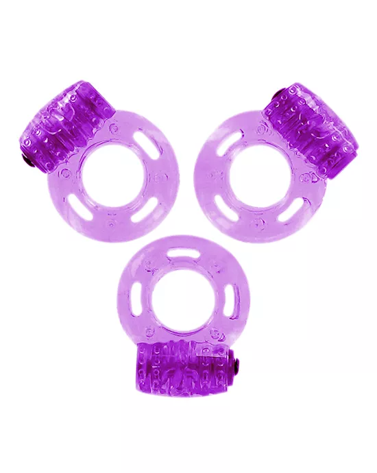 LoversPremium Pleasure Rings Purple 3 pcs