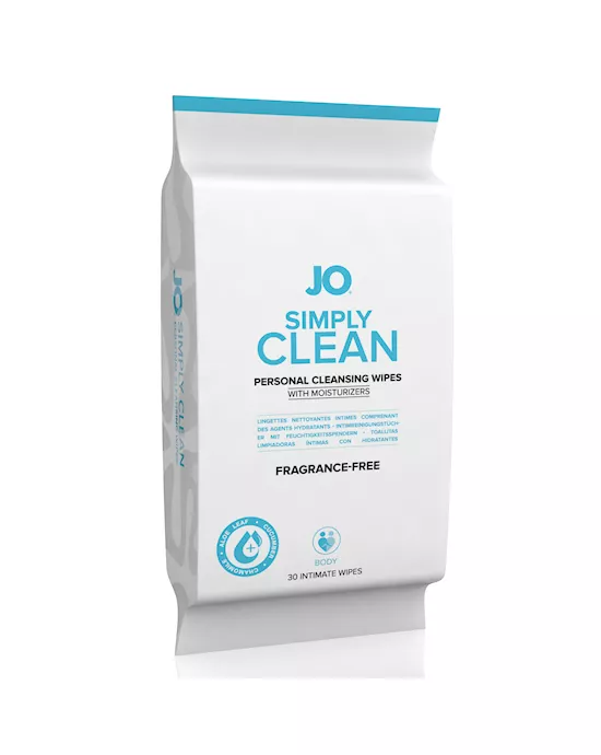 System JO Wipes Simply Clean Fragrance Free 30 Pack