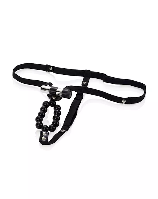 Vibrating Lovers Thong With Stroker Beads