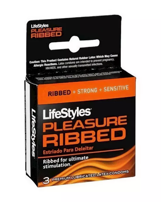 Lifestyles Ultra Ribbed Condoms - 3 Pack