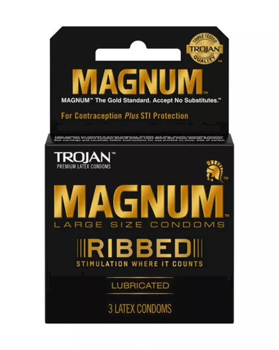 Trojan Magnum Ribbed 3pk