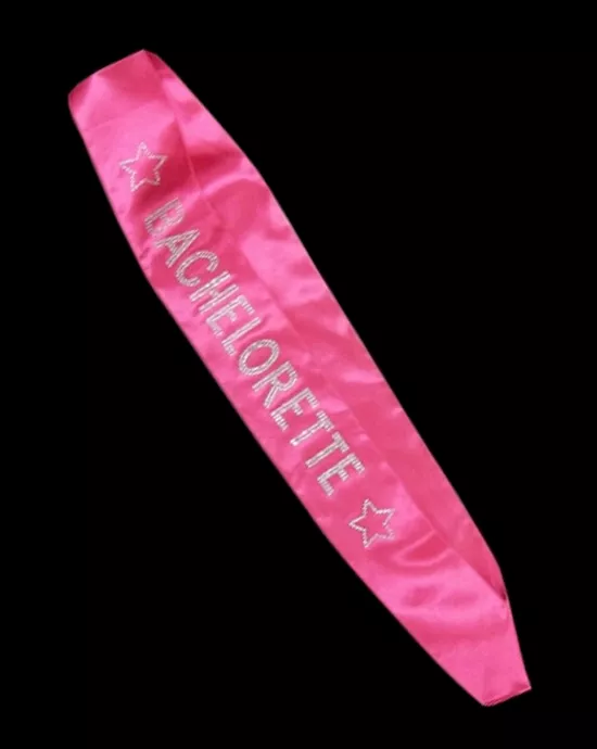 Bachelorette Sash Hot Pink with stones