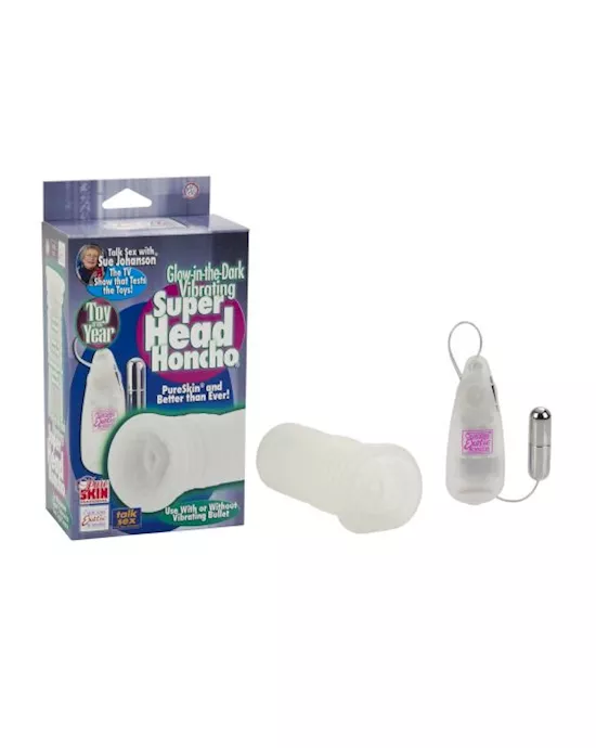 Sue Johanson Glow-in-the-Dark Vibrating Super Head Honcho - Pink