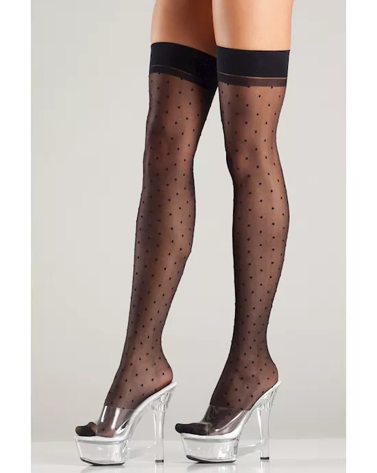 Polka Dot Thigh High Pantyhose