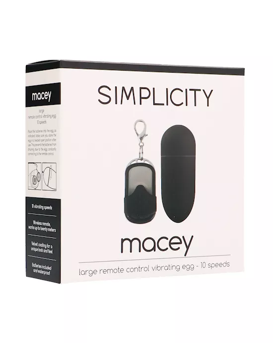 MACEY Large remote control vibrating egg