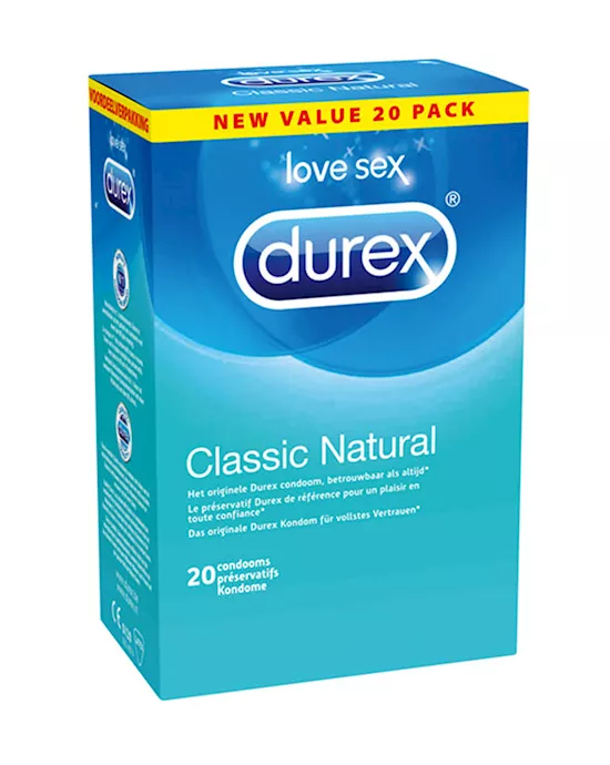 Durex Classic Natural Condoms 20 pcs