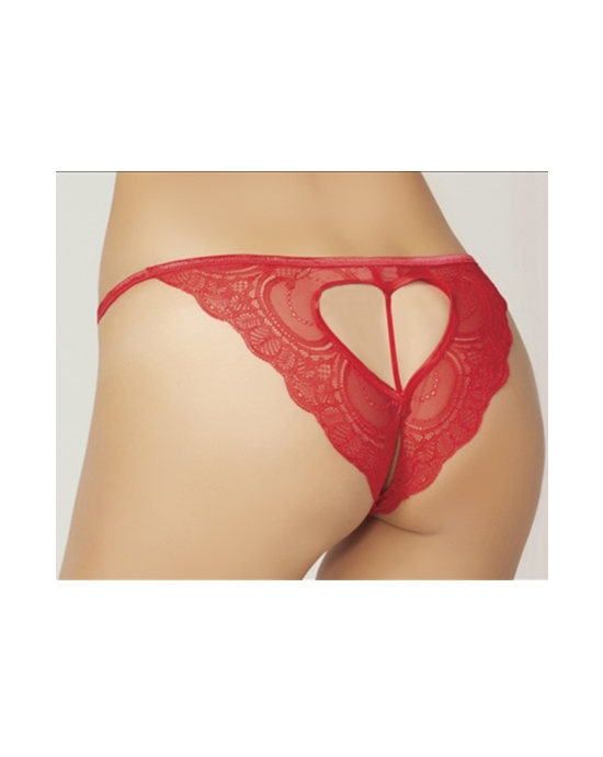 Lace Heart Open Crotch Panty