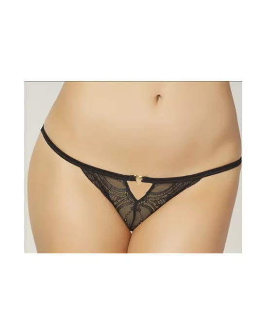 Lace Heart Open Crotch Panty