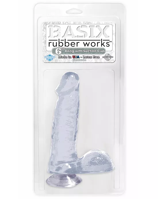 BASIX 6 INCH DONG W SUCTION CUP CLEA
