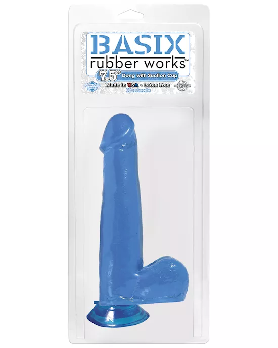 Basix 7.5 Inch Dong W Suction Blue