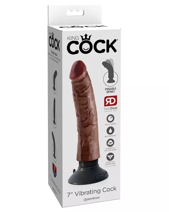 King Cock 7 Inch Vibrating Suction Cup Dildo