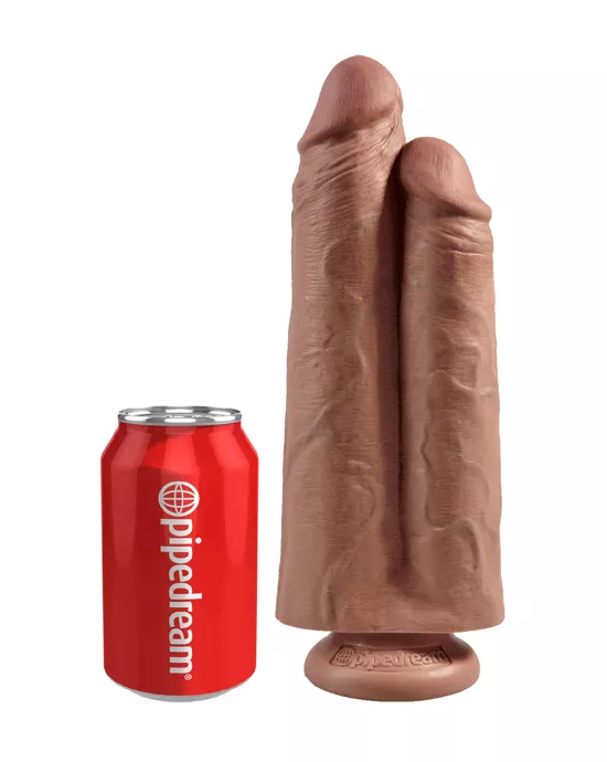 King Cock 9 Inch Two Cocks One Hole