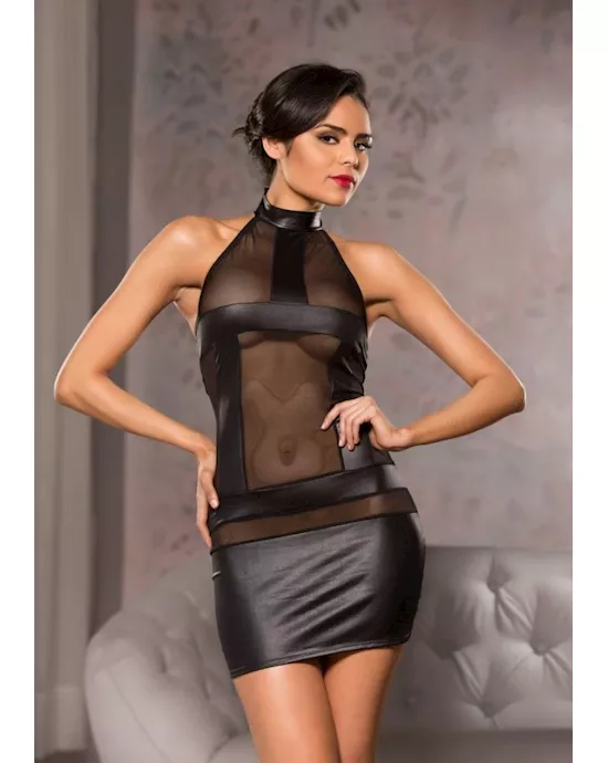 Halter Neck Mesh Dress