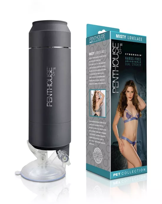 Penthouse Pet Cyberskin Hands-free Adjustable Dual Stroker - Misty Lovelace