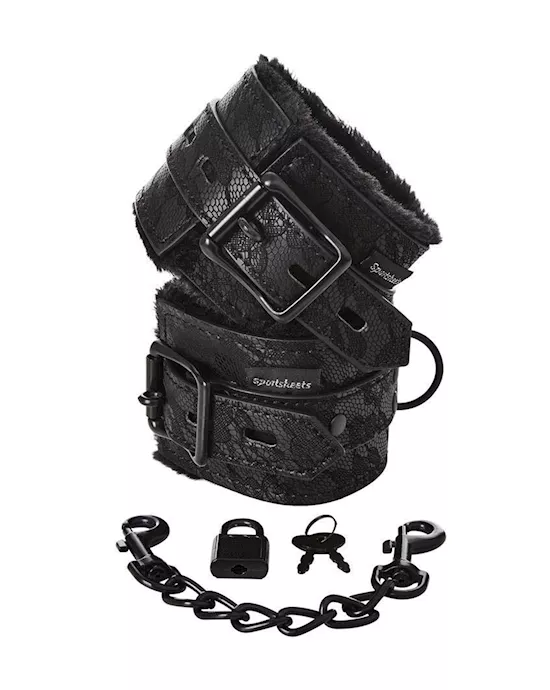 Sportsheets Lace Fur Lines Hand Cuffs