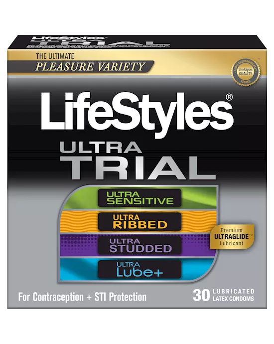 Lifestyles Ultra Trial Condom Variety Pack With Lubricant 30 Pack