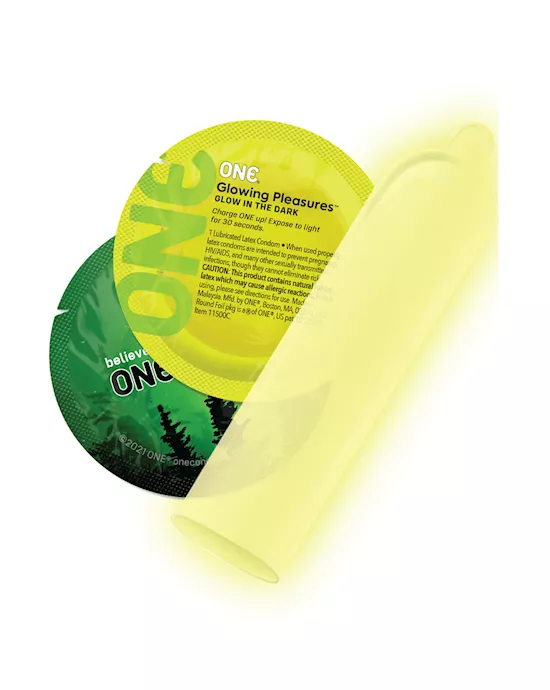 One Glowing Pleasures Condoms 3 Pack