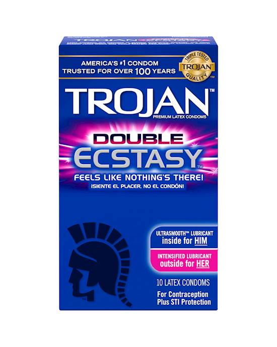 Trojan Double Ecstasy Condoms 10 Pack