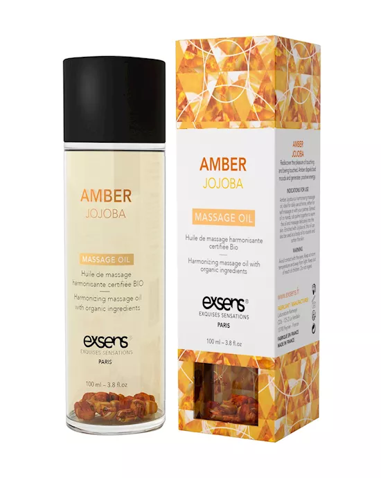 Organic Massage Oil with stones AMBER JOJOBA