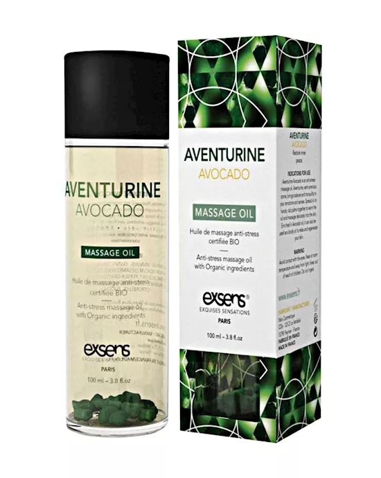 Organic Massage Oil with Stones Aventurine Avocado