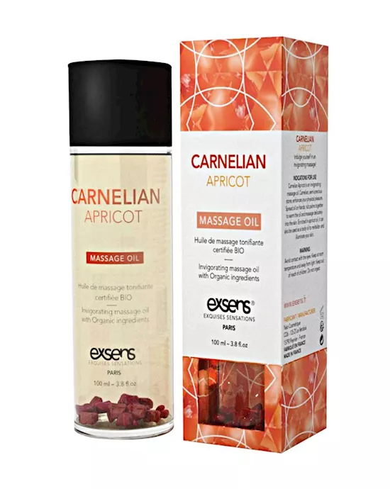 Organic Massage Oil With Stones Carnelian Apricot