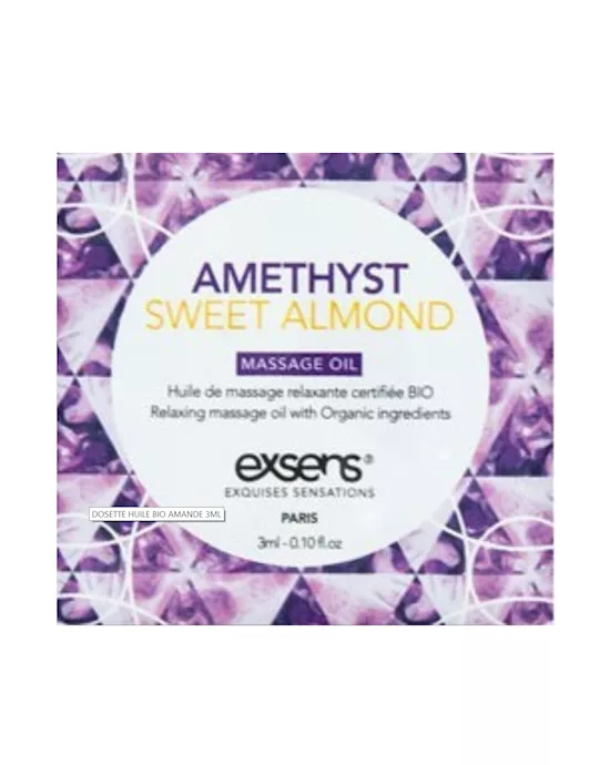 Organic Massage Oil with Stones Sachet - Amethyst Sweet Almond